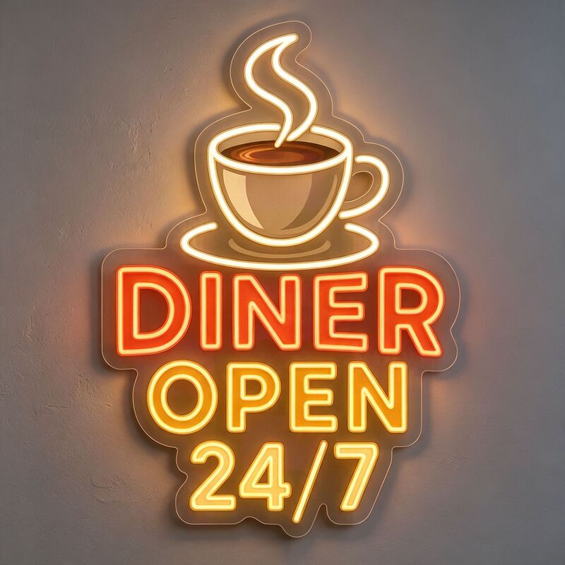 Cross-border European and American LED neon light supply, luminous designs, transparent back panel, advertising signs, decorative lights, colorful lights