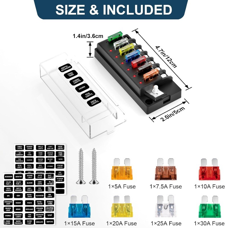 6路保险盒 带灯1