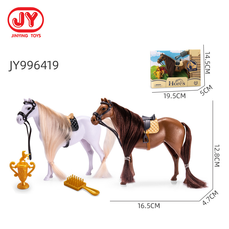 Simulación cerca de la granja de caballos lavado modelo de caballo educación temprana para niños decoración de la bandeja de arena modelo de caballo de granja de caballos modelo de juguete