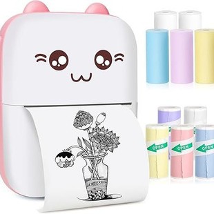 Self-adhesive small portable wireless thermal photo printer pocket student mini wrong label printer