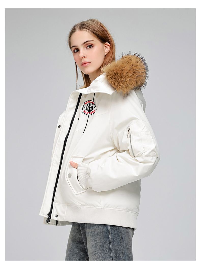 Wasserabweisende Pufferjacke für Herren/Damen – Wintermantel mit Kapuze und abnehmbarem Waschbärpelzbesatz (S-XXL) – Skifahren & Pendeln in der Stadt_voghion.com