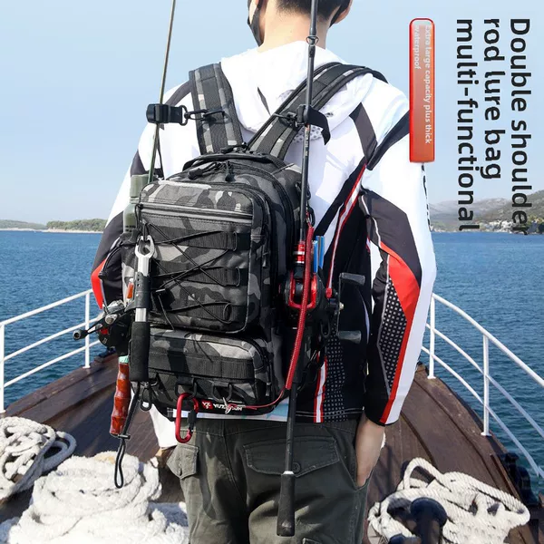 New Lure Bag, Shoulder Bag, Crossbody Bag, Lure Rod Bag, Waterproof, Multi-Functional Fishing Outdoor Equipment, Fishing Gear Bag