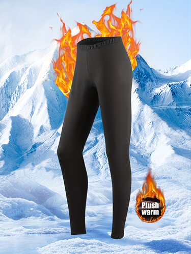 Ladies' Long Sleeve Fitted Trousers with Thicker Warm Innerwear Set for Autumn/Winter Home, Fitness, Sports, and Outdoor Use in European and American Sizes