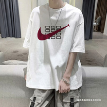 2026新款日系简约字母短袖T恤夏季新款速干凉感宽松圆领体恤男女