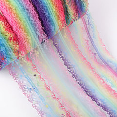 Cross-border 25/38mm colorful lace edge clothing accessories DIY bow gradient color decoration ribbon material