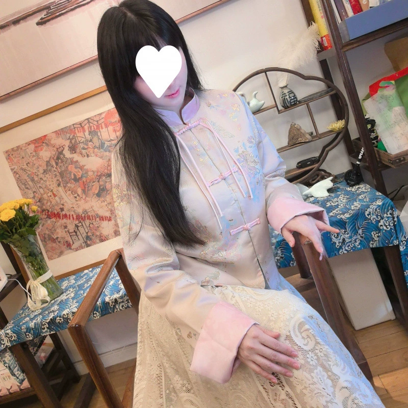 Весна и осень 2025 года. Китайский стиль. Национальный тренд. Жаккардовый ретро-кардиган с пуговицами. Тяжелый ремесленный кардиган. Новый китайский топ в древнем стиле.