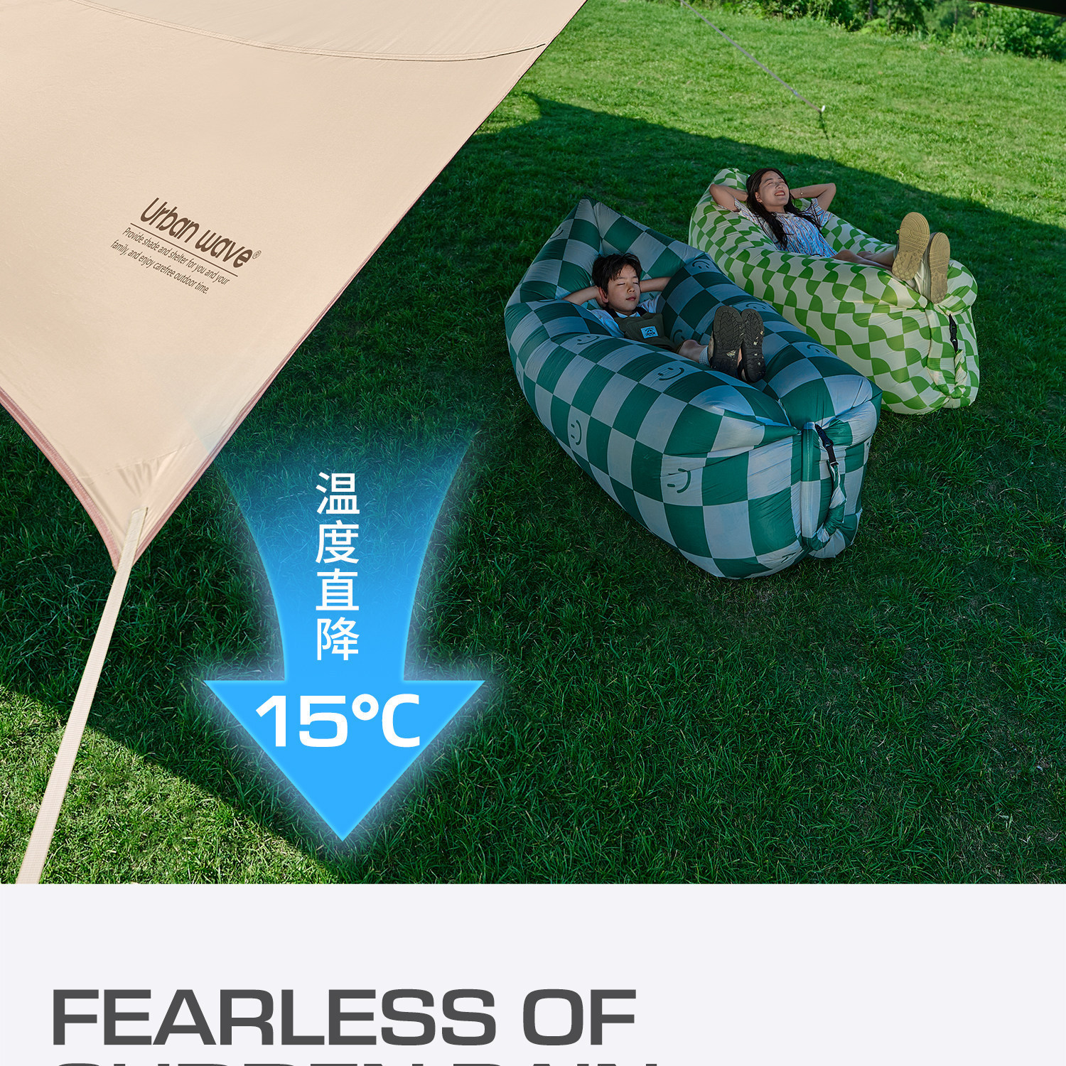 Outdoor Canopy Tent with Thickened Black Sunscreen, Portable Butterfly-Shaped Hexagonal Camping Gear