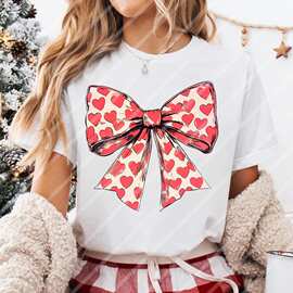 红弓爱的心情人节熨烫热转移贴纸贴花t恤运动衫袋枕套服装装饰