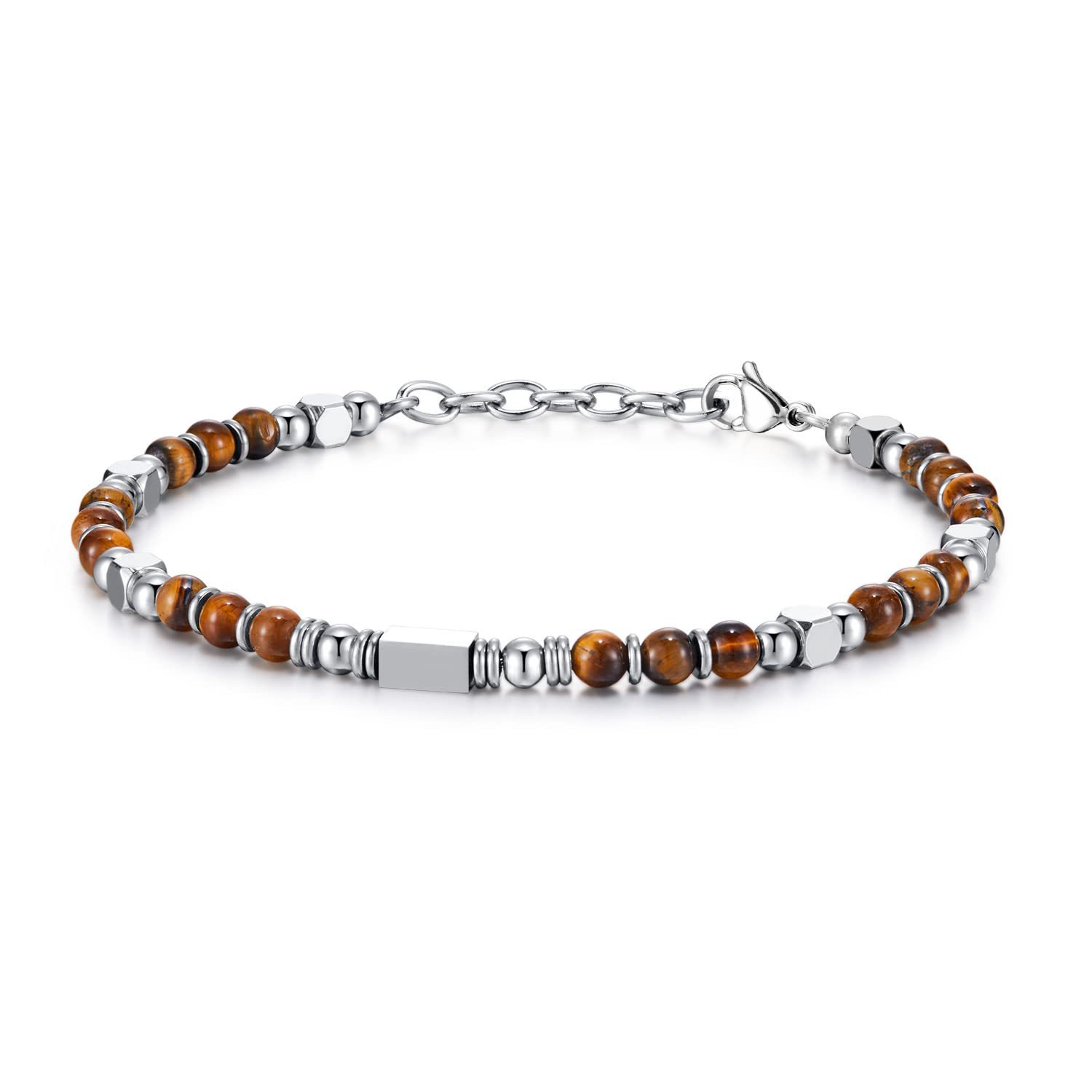 304 Stainless Steel Tiger Eye Elegant Simple Style Polishing Geometric Bracelets display picture 12