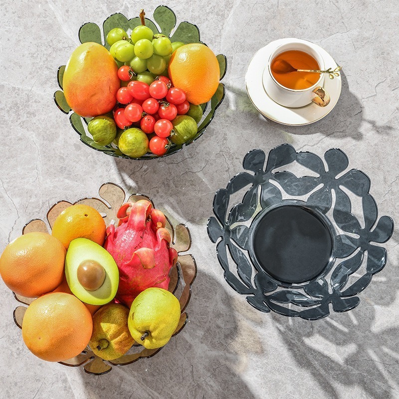 Creativo y transparente bandeja de frutas de salón mesa de té casera bandeja de frutas de bocadillos dulces frutas secas simple y ligera bandeja de frutas de lujo