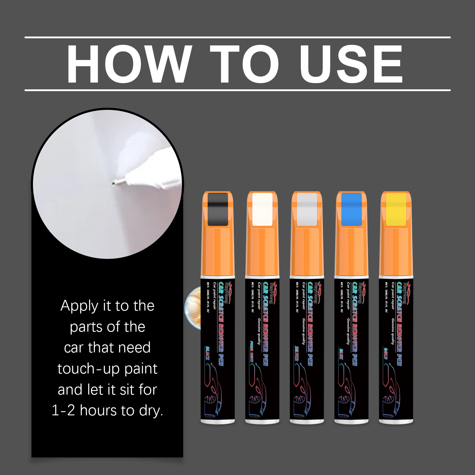 Rayhong car scratch repair pen, car paint care and maintenance, car color restoration pen