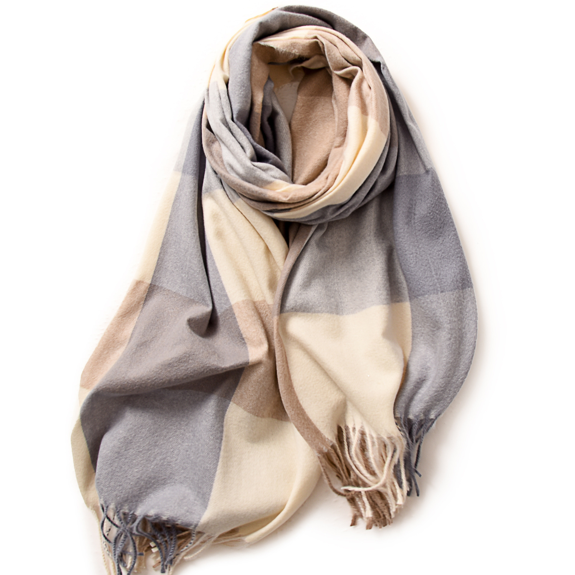 Buñuelo a cuadros para mujeres de otoño y invierno explosión de cachemira caliente buñuelo de oficina con buñuelo de alta calidad para mujeres de invierno
