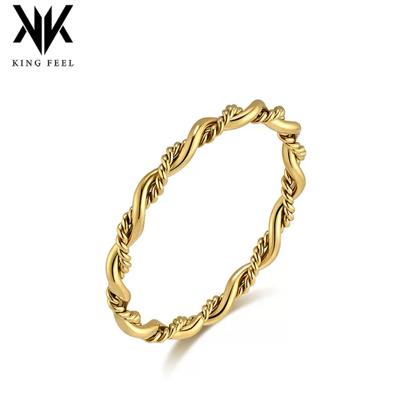 Cross-border Fashion Personalized Twist Round Wire Double-stranded Woven Titanium Steel Ring Women's Elegant Wear Color-free Accessories