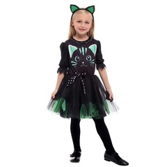 ハロウィーン子供服コスプレ子供コスチューム黒猫キャラクターかわいい女の子プリント蓬蓬蓬スカート