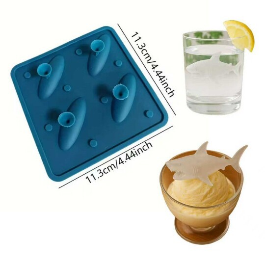 Cross-border hot product Shark Silicone IceMold shark silicone ice mold food grade ice making ice tray in stock