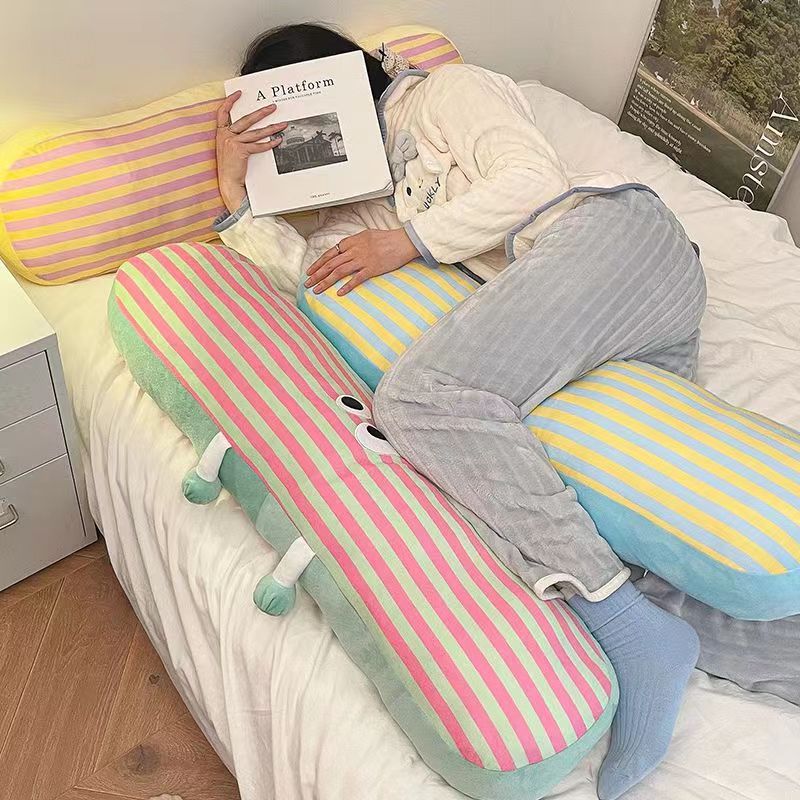6 Long Bedside Cushions, Pillows for Girls' Dormitories, Leg Pillows, Sofa Large Backrests, Pregnant Women's Side Sleeping Waist Pillows