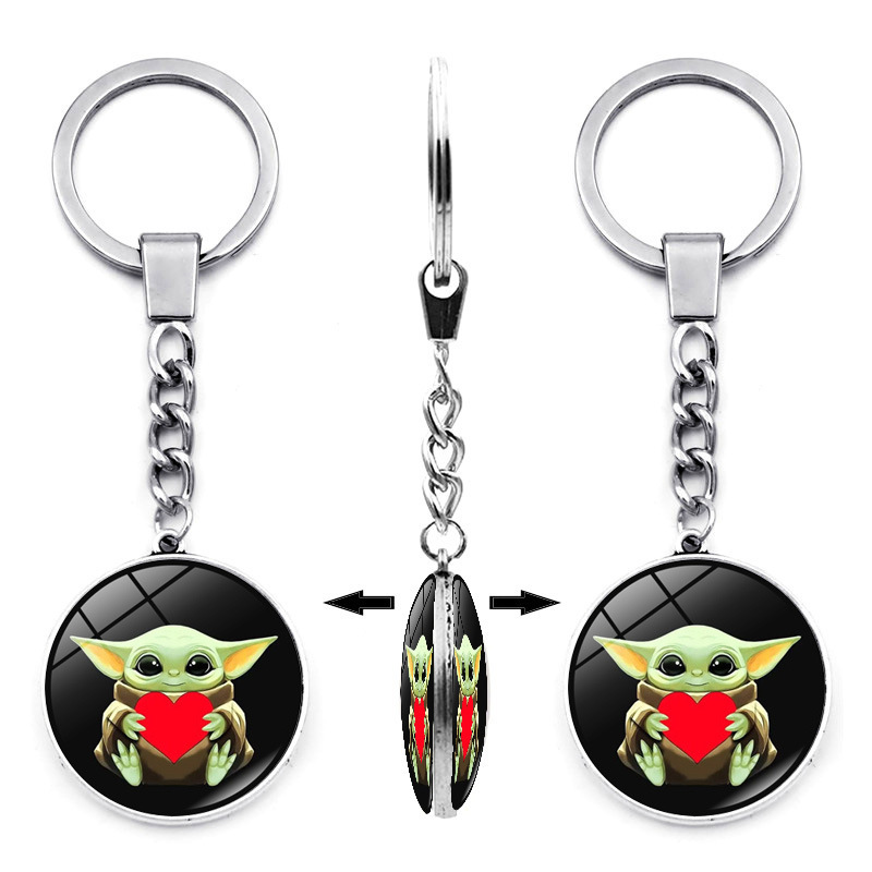 Star Wars the Mandalorian Baby Yoda Double-Sided Crystal Keychain Pendant Metal Keychain Small Gift Star Wars the Mandalorian Baby Yoda Double-Sided Crystal Keychain Pendant Metal Keychain Small Gift