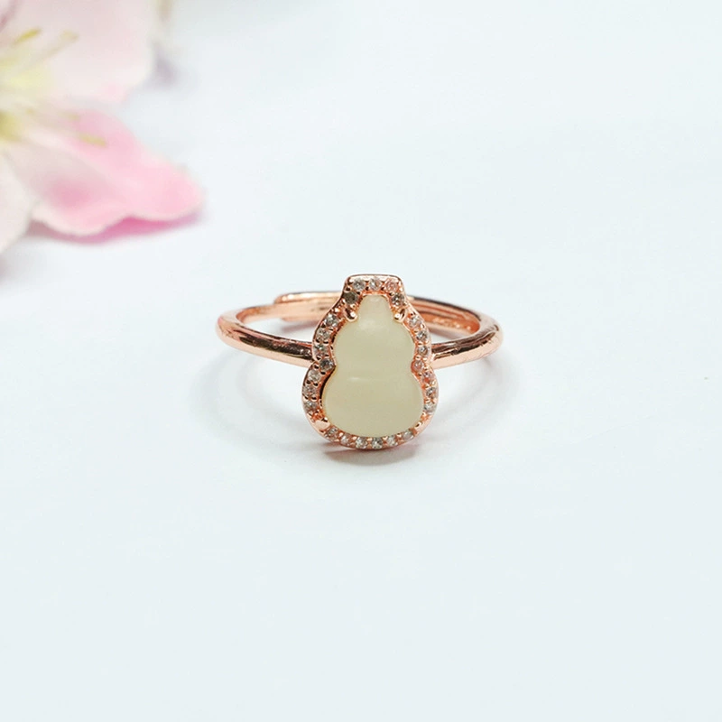 Кольцо из натурального нефрита Хэтянь Juwu, кольцо из нефрита «Чистая вода» в форме тыквы, оптовая продажа от производителя, дропшиппинг S3033005