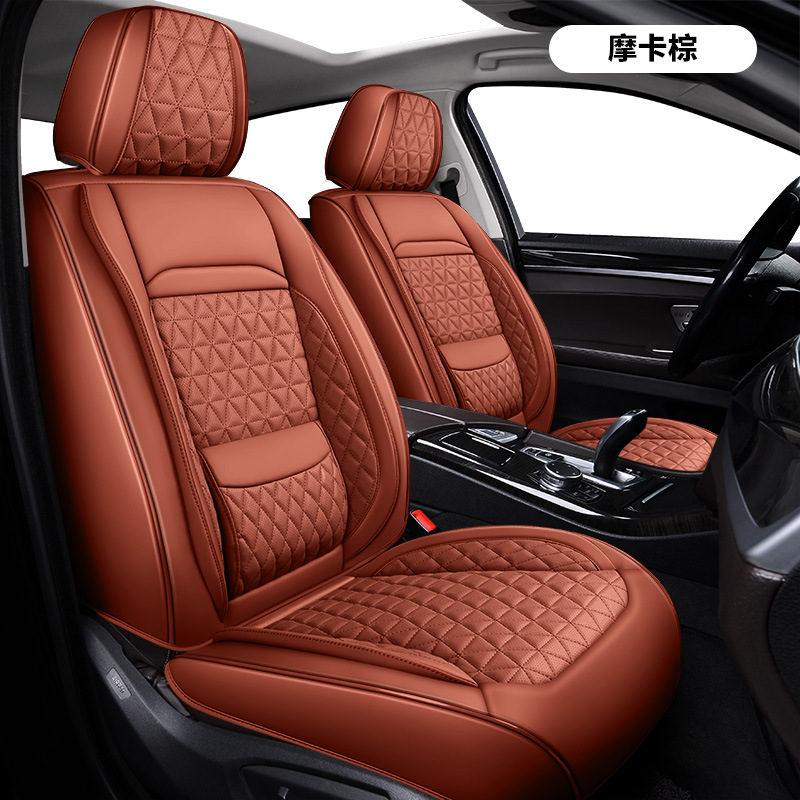 Four-Season Universal Car Seat Covers for Five-Seater Cars, Luxury Seat Covers, Breathable Linen Car Seat Cushions, Decorative Pads