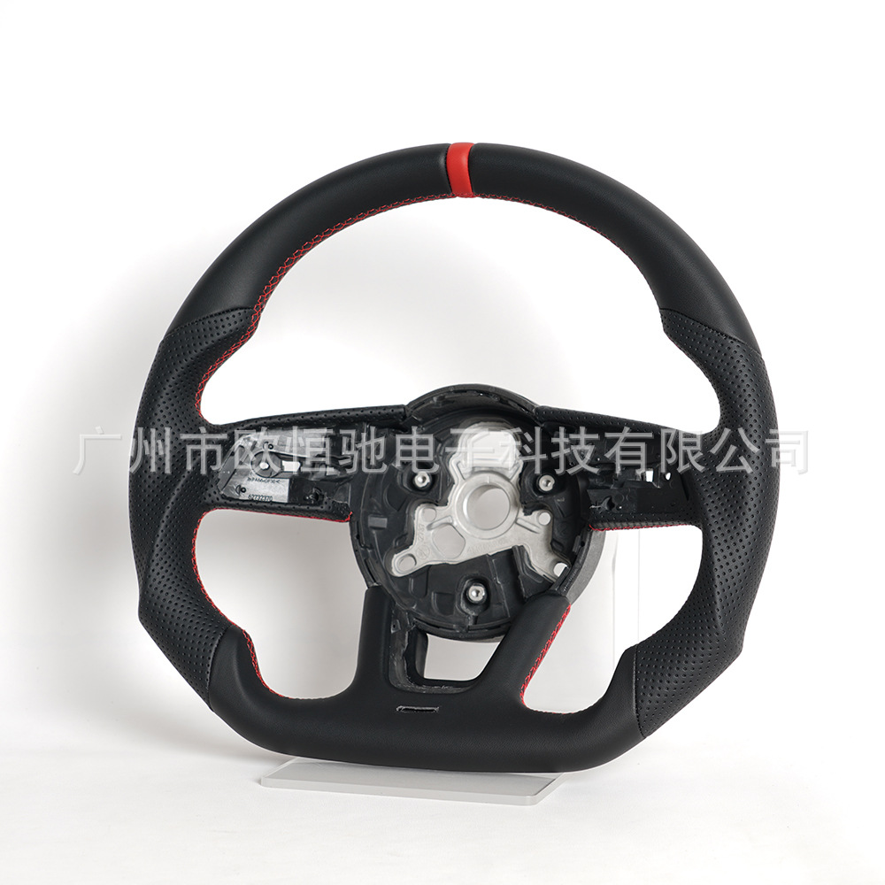 Cross-border hot sale is suitable for Audi RS 17 full leather red positioning line full leather car steering wheel assembly