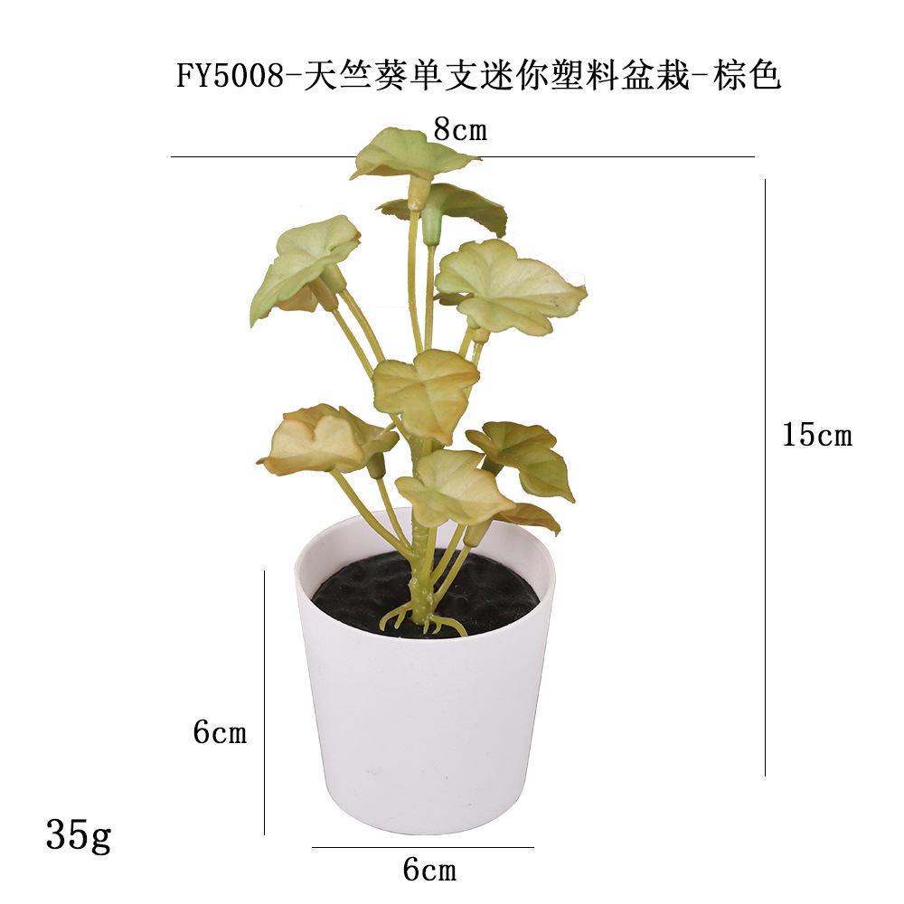 Más de 100 tipos de flores y plantas verdes artificiales, combinaciones de plantas artificiales en macetas de plástico, flores artificiales de gran venta transfronterizas, mini bonsáis artificiales, fuentes de suministro. image 75