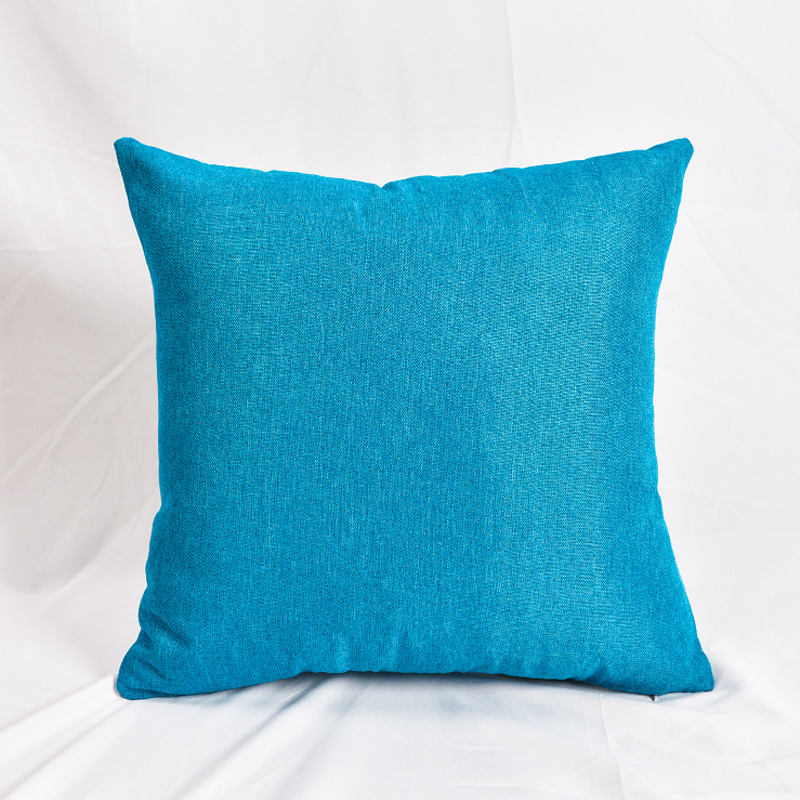 Azul - lino sólido engrosado