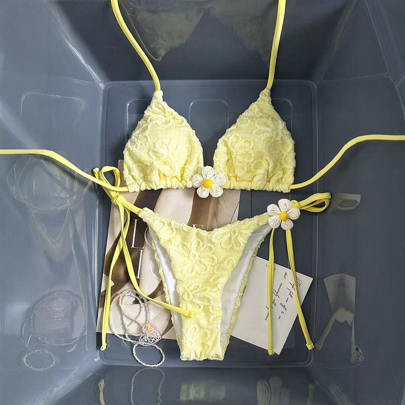 3D Floral Print Bikini Set Two-Piece Swimsuit For Women Sexy Beachwear Comfortable Fit_ecoleips.com