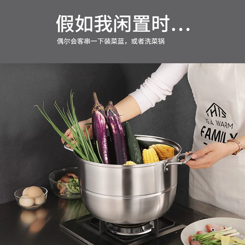 龙的 LD-TG133 двойной слой пароварки из нержавеющей стали, домашняя пароварка, большая кастрюля для супа
