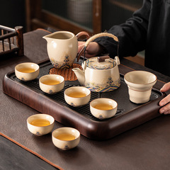 2025新型汝窯セット茶器セット家庭用軽豪華高級陶磁器ティーポット茶カップ茶盤オフィスお茶