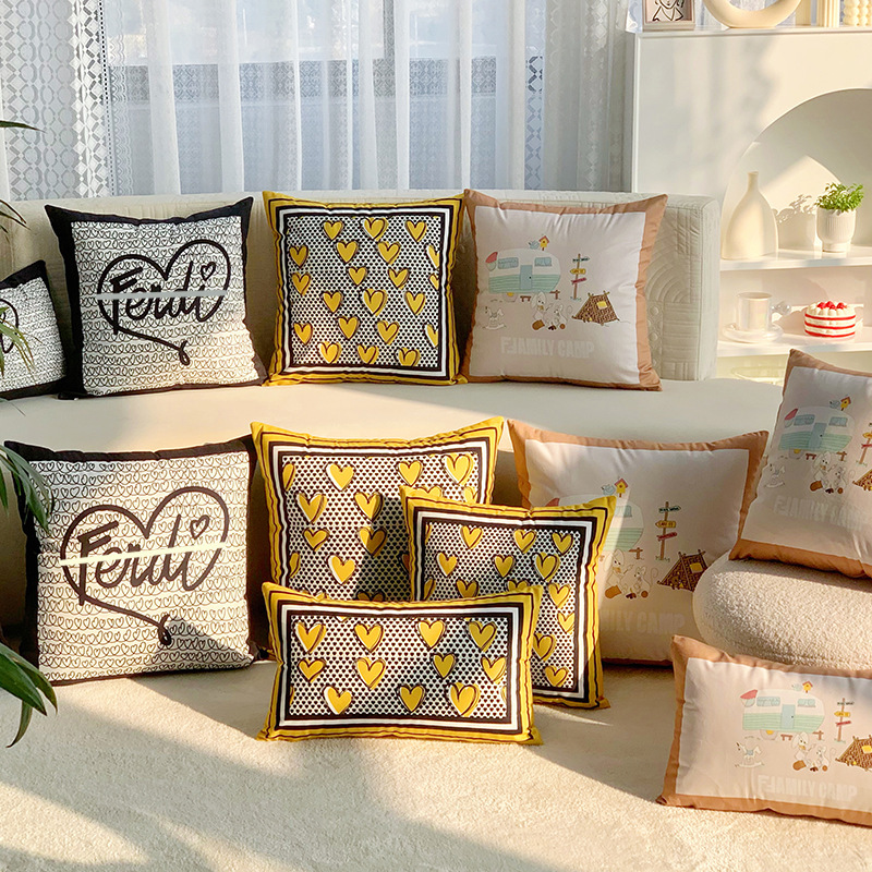 High-Quality Decorative Pillows for Bed, Sofa, Lumbar Support, Living Room, Bedroom, Hotel Model Rooms, Modern French Light Luxury Style