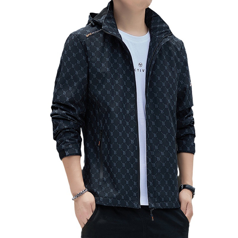 tumn Nuovo Uomo Giacca Tops Outdoor Casual Con Cappuccio Gioventù Abbigliamento Impermeabile_voghion.com