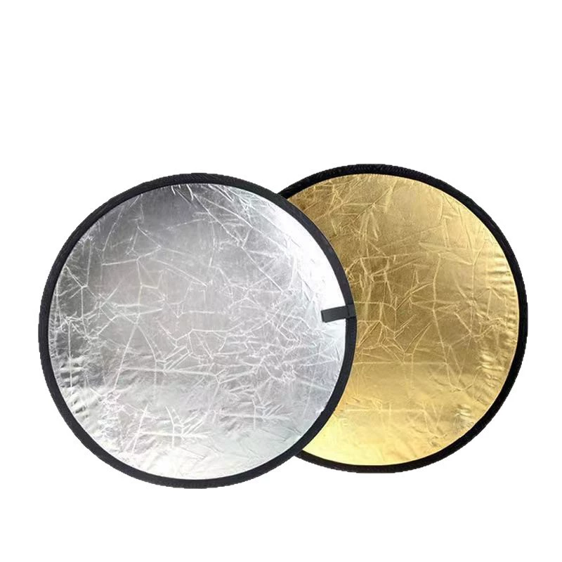 Reflector, round handheld small fill light, gold and silver