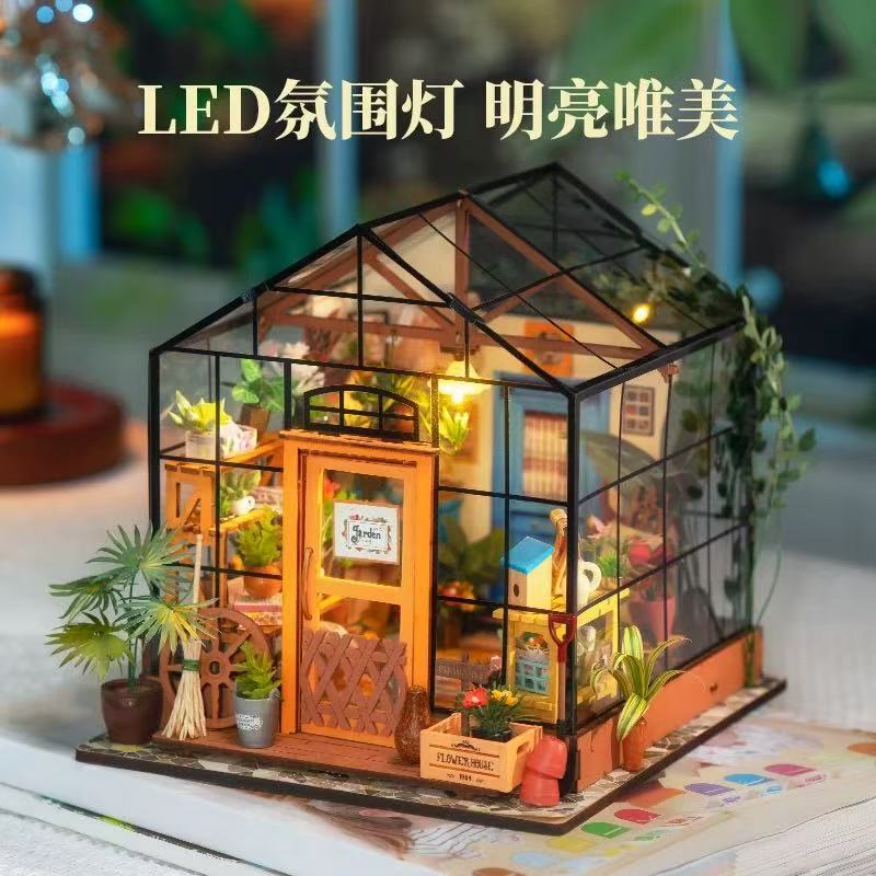 If you come to diy hut 3d three-dimensional puzzle handmade wooden villa model creative toy birthday gift