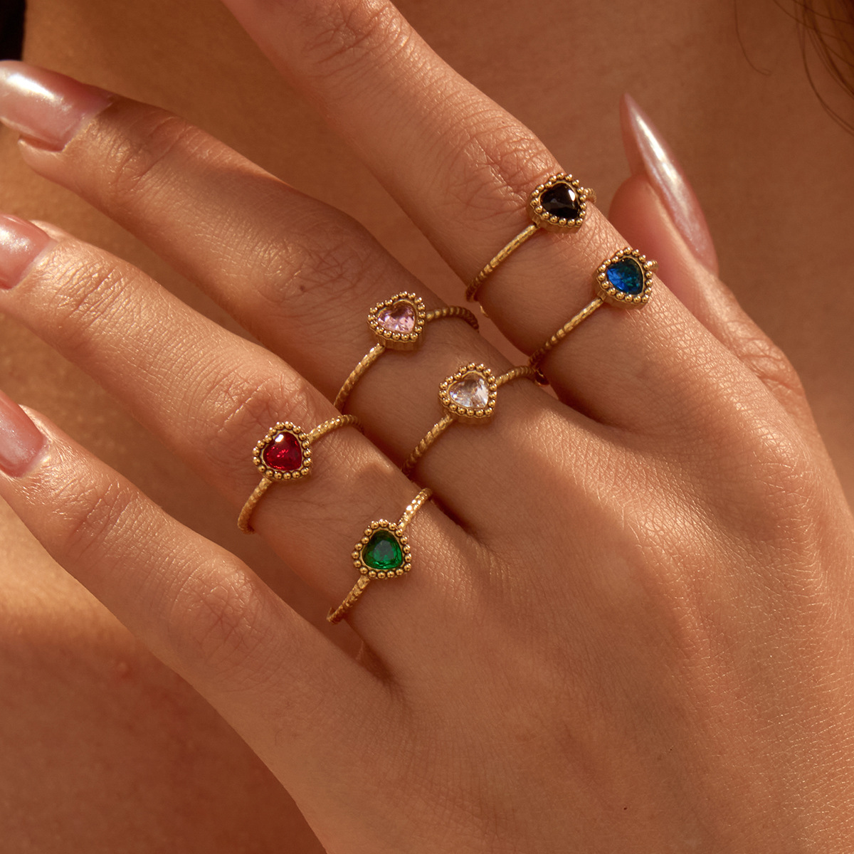 elegant retro ring with zircon stainless steel