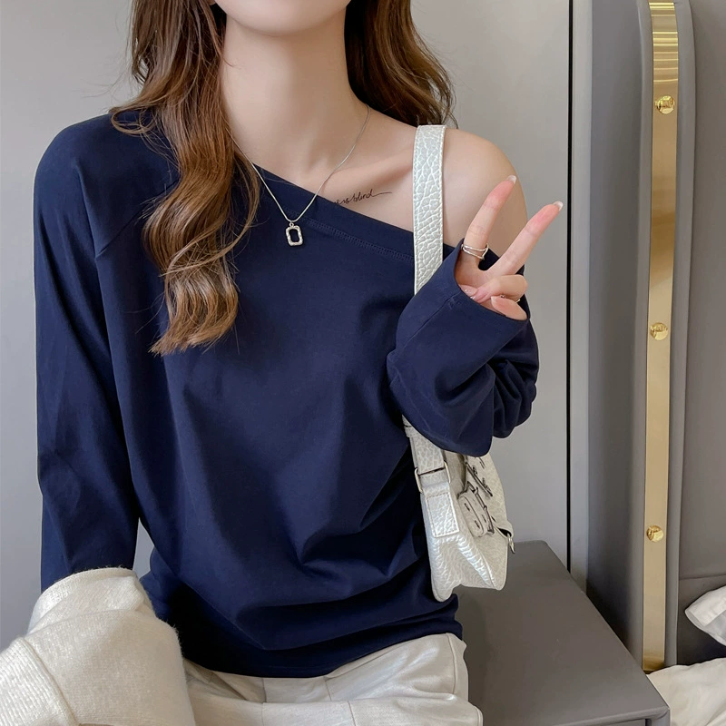 Топ с открытыми плечами, длинный рукав (женский), демисезонный, приталенный — S–XL, 4 цвета