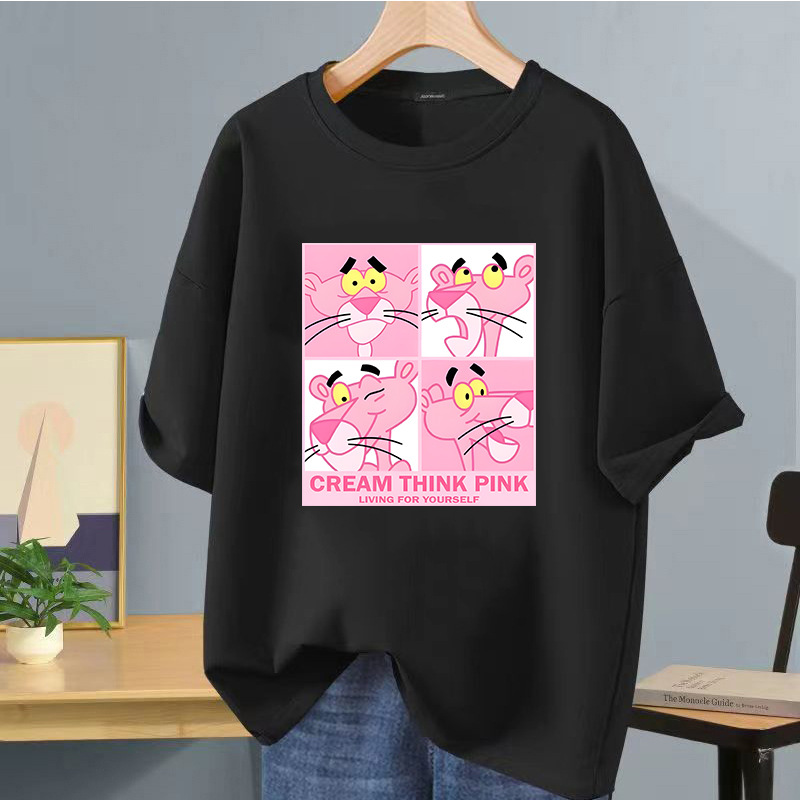 Camiseta de manga corta negra de seda helada de verano impresión de logotipo impreso ropa de clase de bricolaje ropa de trabajo camiseta de cuello redondo impresión