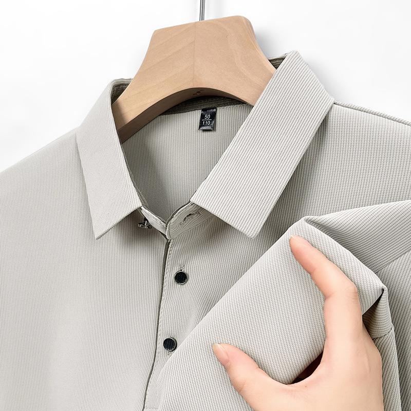 Langarm-Poloshirt für Herren, 2024 Frühling und Herbst Business-T-Shirt mit lockerem Kragen für Herren_voghion.com