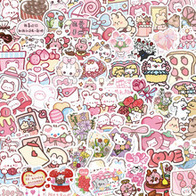 80张情人节元素卡通贴画跨境装饰桌面笔记本手账手机壳封口贴批发