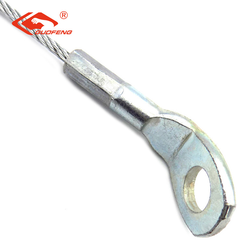 Fabricante de suministro directo de cable de acero galvanizado delgado LED lámpara de panel de plantas cuerdas de prensado terminal de accesorios de hardware