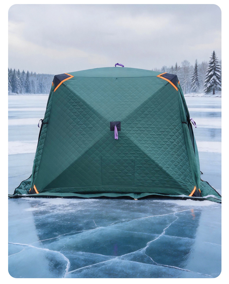 2026 New Model Thickened and Warm Portable Ice Fishing Tent, Hexagonal Quick Setup Multi-Person Outdoor Camping Winter Tent