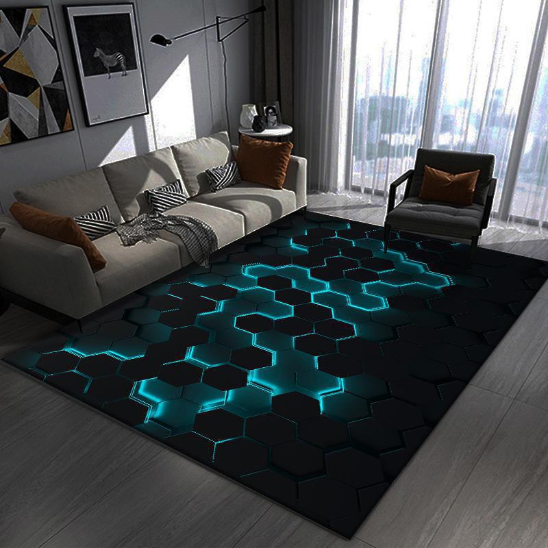 3d Optik Wohnzimmerteppich Bunter Karierter Gaming Zimmer Teppich_voghion.com