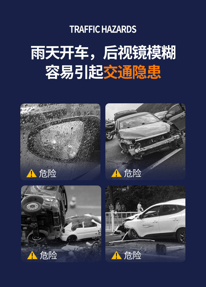 Car Rearview Mirror Rain-Proof Film, Anti-Fog Film, Anti-Reflective Film, Rain-Proof Sticker, Reversing Mirror Glass Waterproof and Anti-Fog Supplies