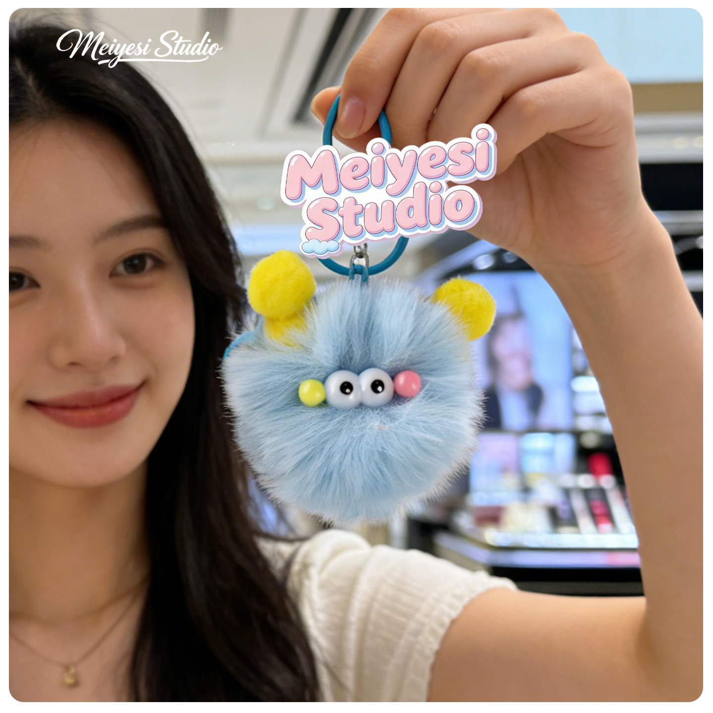 Nueva imitación de pelusa de carbón bola de llave de automóvil colgante bola de peluche muñeca creativa bolsa colgante regalo