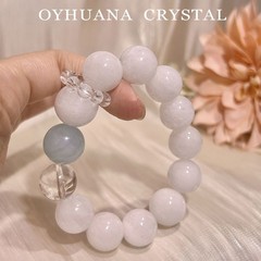 白光星辉天然水晶大咪数自然手串幽灵素圈设计款女手链首饰批发