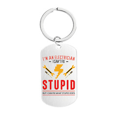 Keychain Cross-Border Creative Novelty Color Printing Stainless Steel Charm Keychain Father's Day Gift Metal Keychain