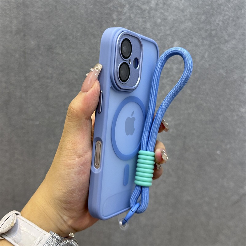 适用苹果17Promax肤感磁吸磨砂手机壳挂绳iPhone16玻璃镜头膜全包|undefined