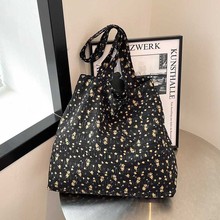 外贸小碎花手提帆布包清新大容量女生逛街购物袋高颜值休闲单肩包