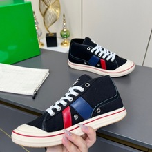 复古男女款拼色高帮帆布鞋平底防滑系带百搭帆布鞋时尚休闲运动鞋