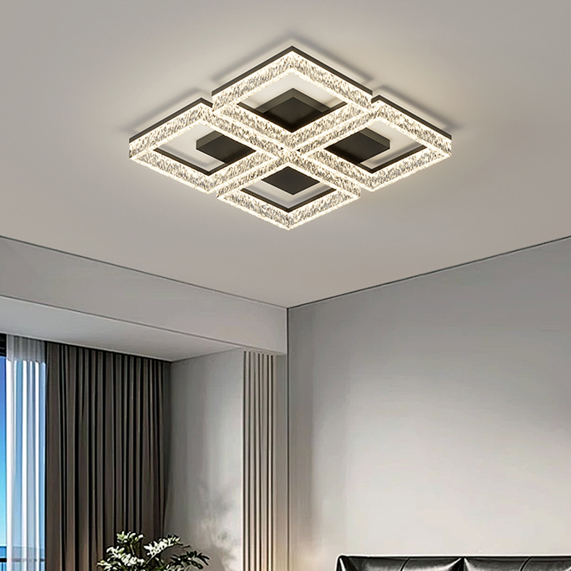 2025 nueva atmósfera moderna y simple sala de estar lámpara de techo lujosa nórdica de alto nivel de lámparas de grietas de hielo