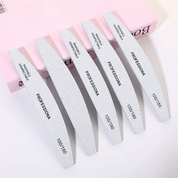 Cross-Border Professiona Professional Gray and White Rubbing Strips Thick and Thin Two-Sided Manicure Polishing Strips Sanding Strips Nail Files